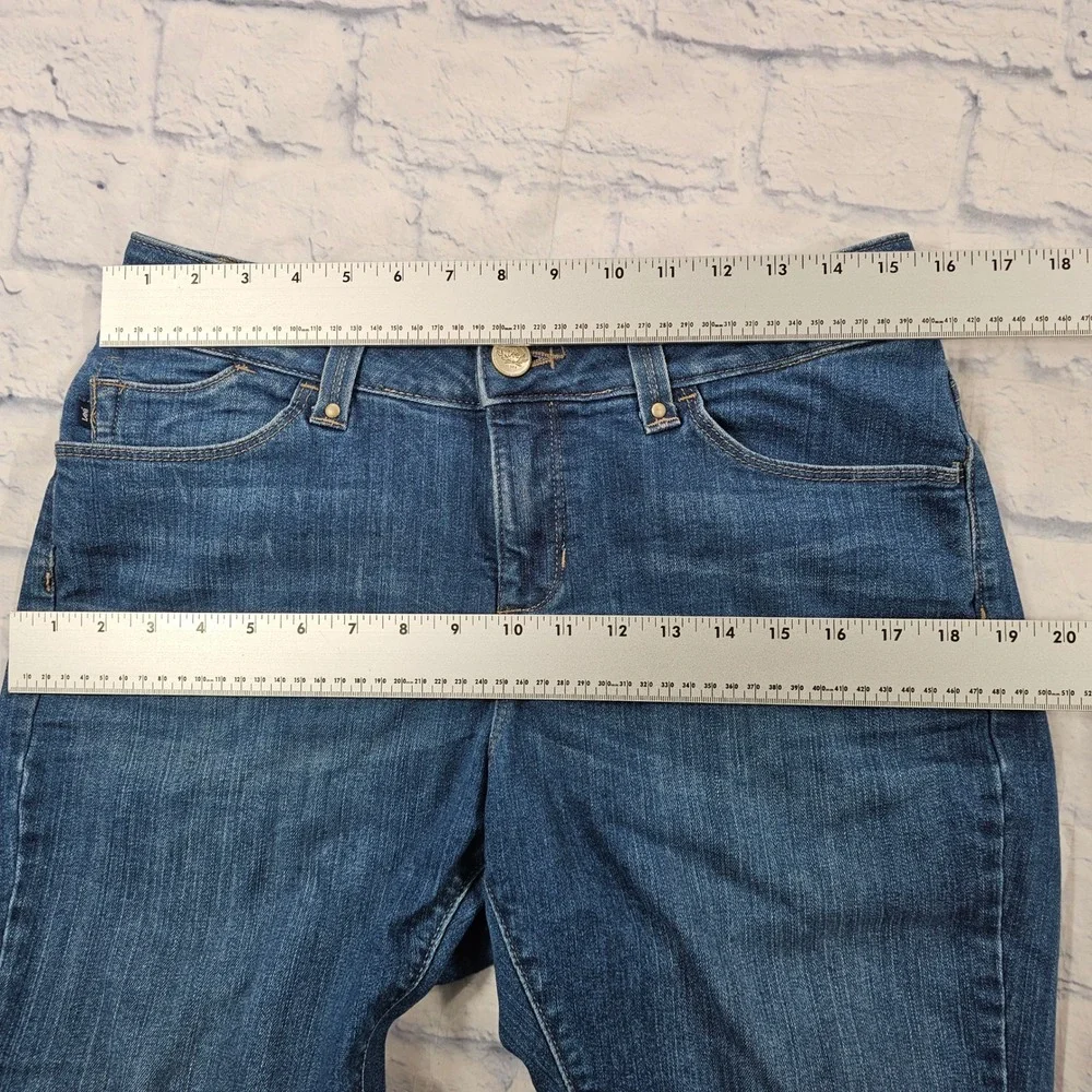 Lee Shapetastic Jeans Women 12 Dark Wash Ankle Zip Hidden Hold Shaping Denim